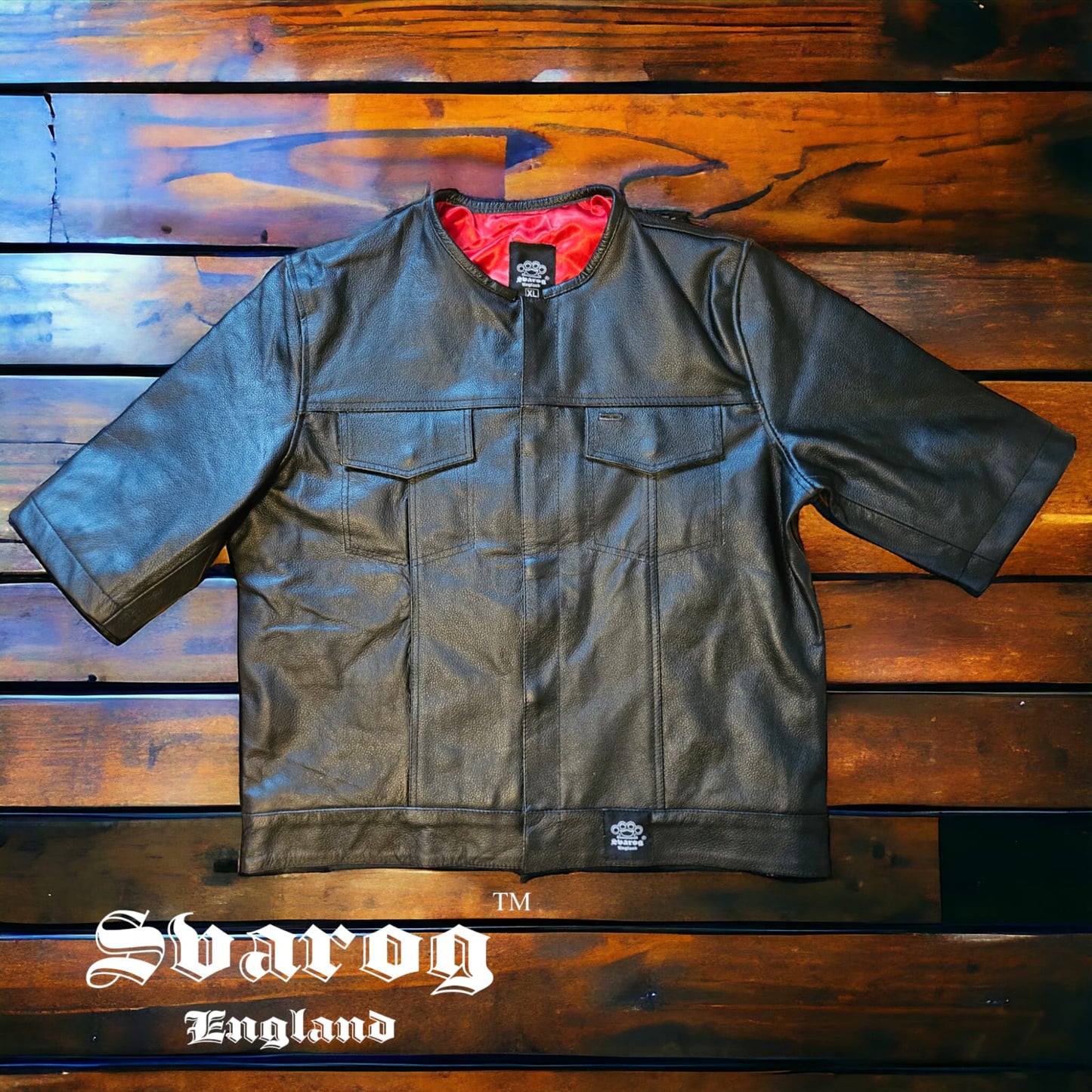 Svarog England California Style Leather 1/3 Sleeve Vest