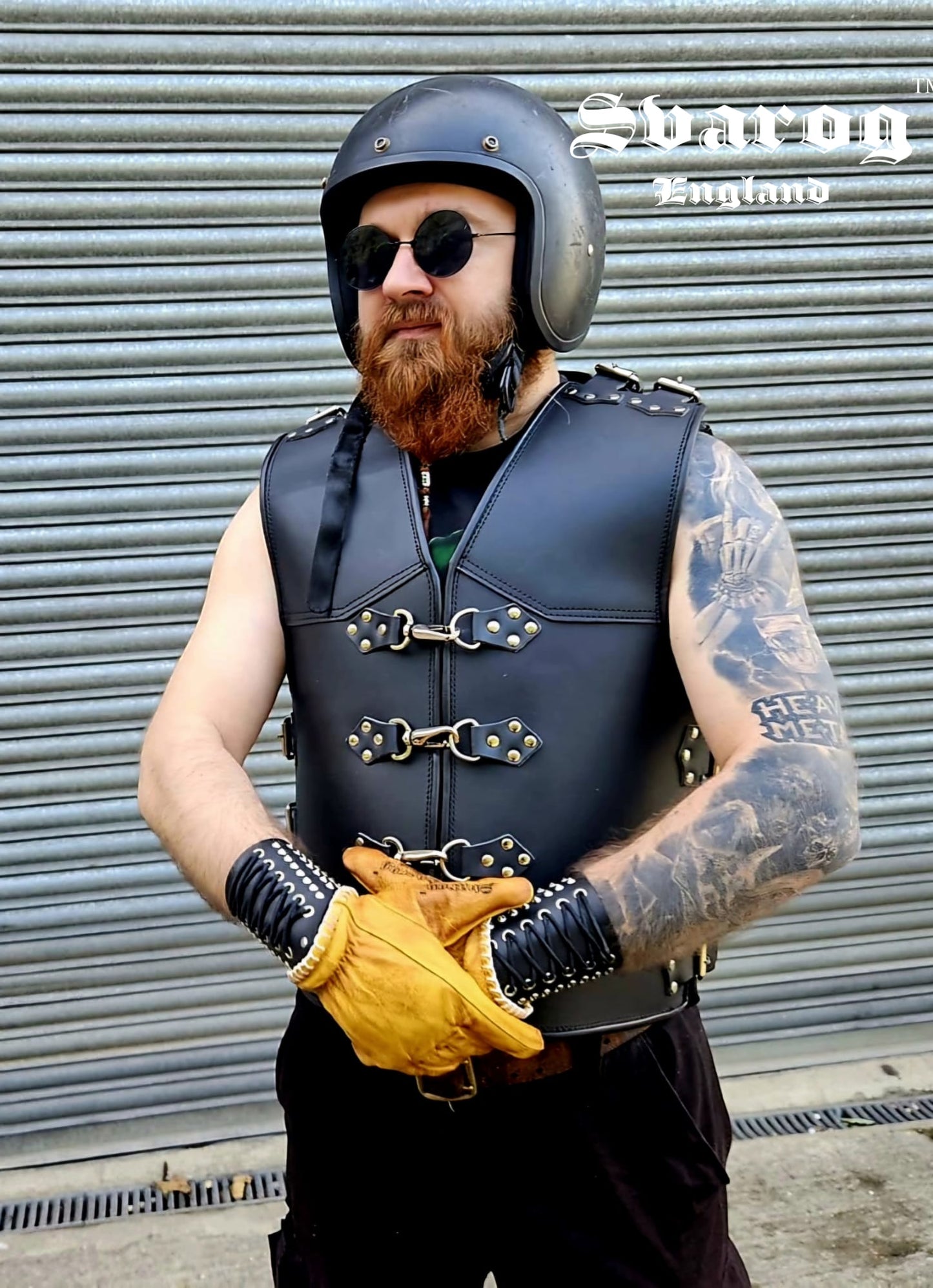 SVAROG Heavy Duty 4-7 MM Thick Buffalo Leather Vest “INVADER” - Phoenix 212 Clothing