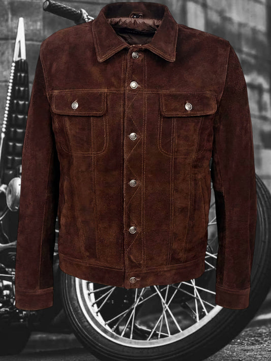 Svarog England TRUCKER Jacket Brown Suede - Phoenix 212 Clothing