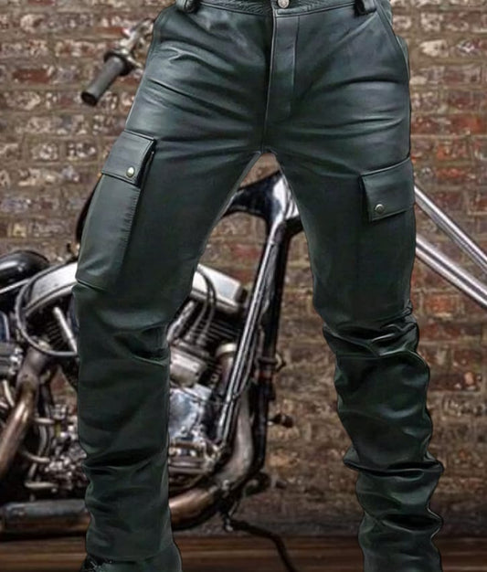 Svarog Leather Biker Cargo Pants Black - Phoenix 212 Clothing