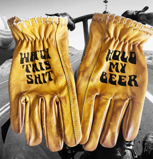 Leather Gloves "Hold my beer" - Phoenix 212 Clothing
