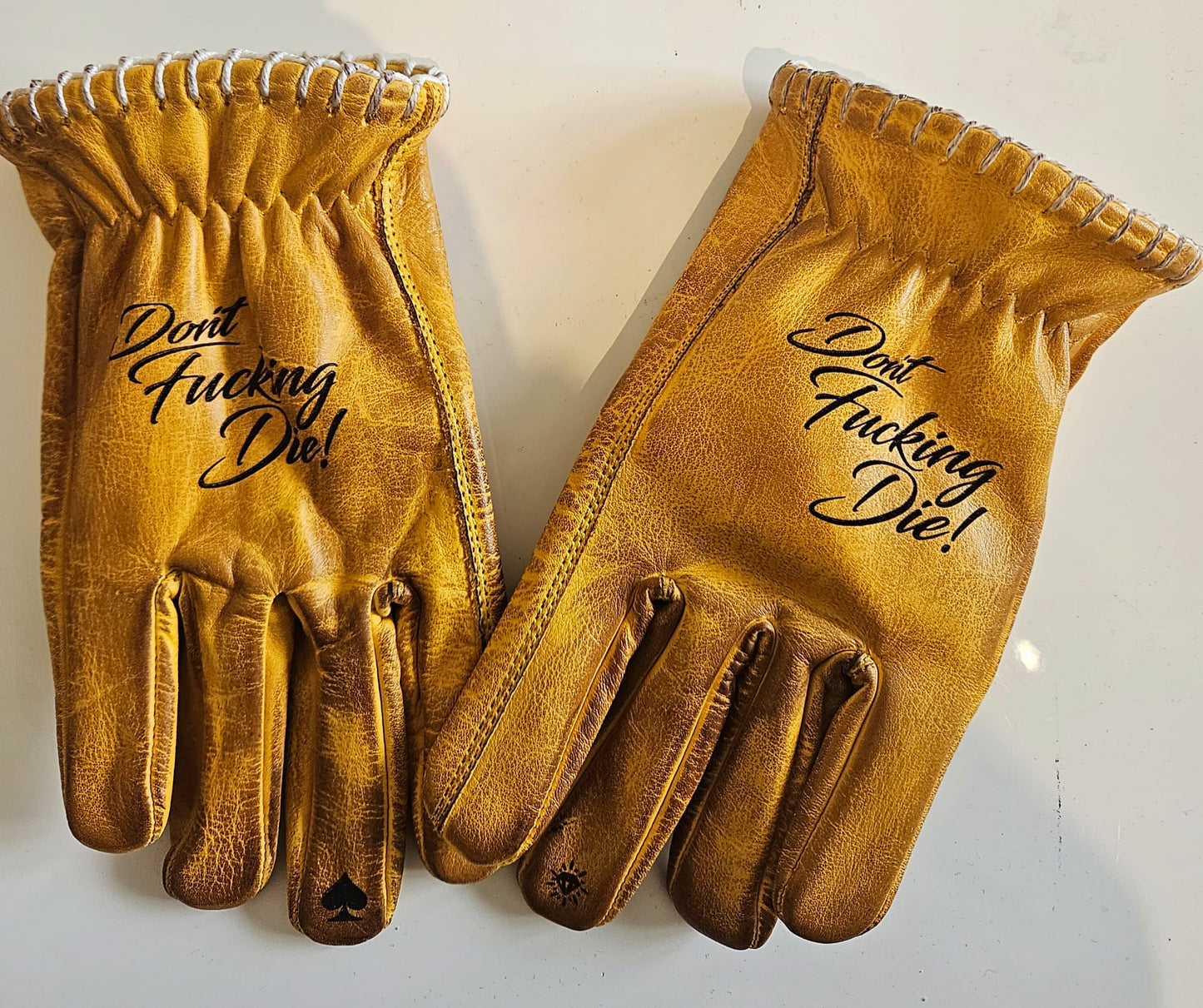 Leather Gloves "Don`t DIE"