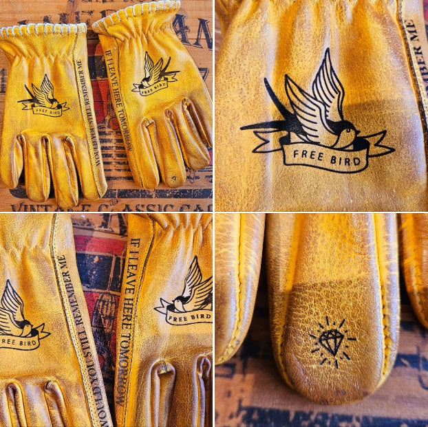 Leather Gloves FREE BIRD - Phoenix 212 Clothing