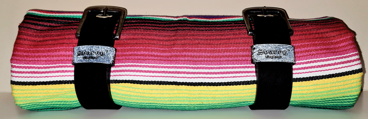 Biker Roll up tote wrap with serape mexican blanket