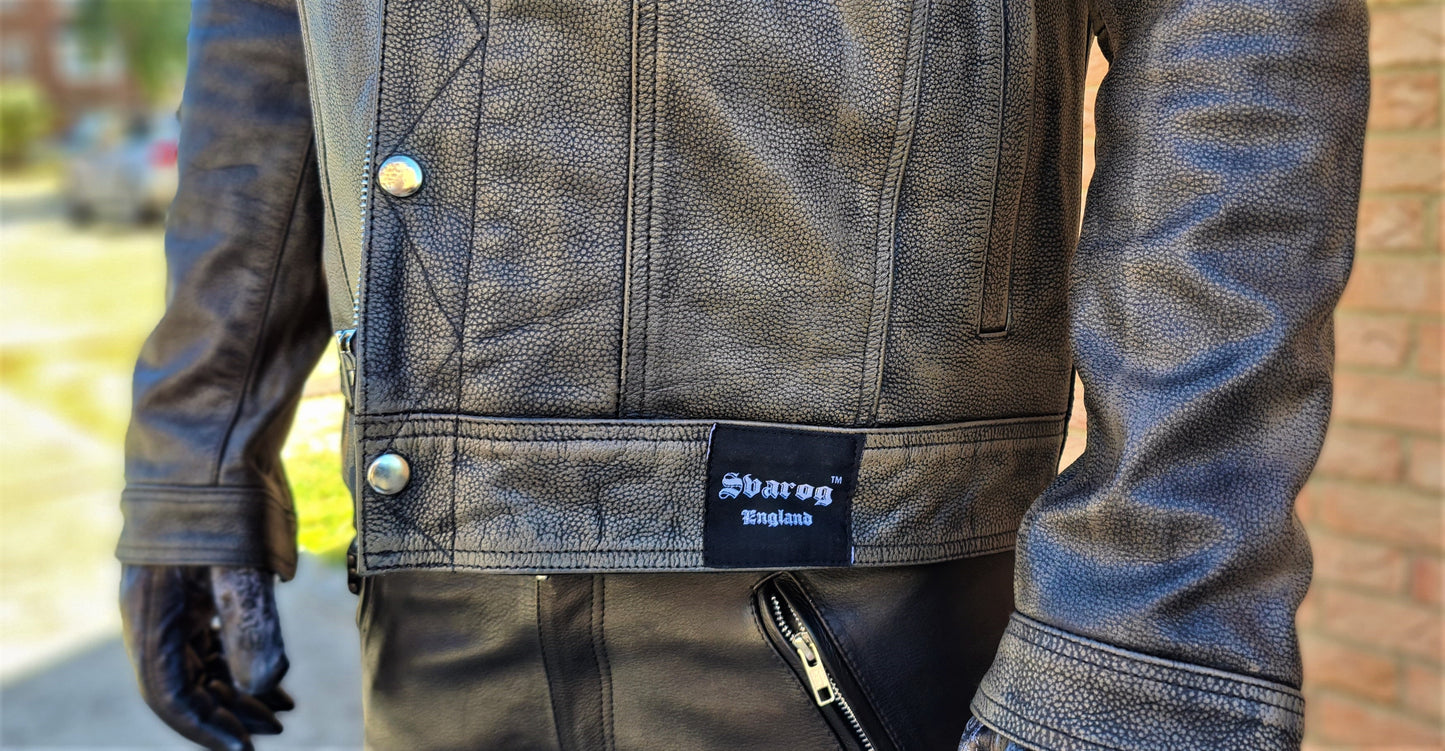 SVAROG England Hooded Leather Jacket