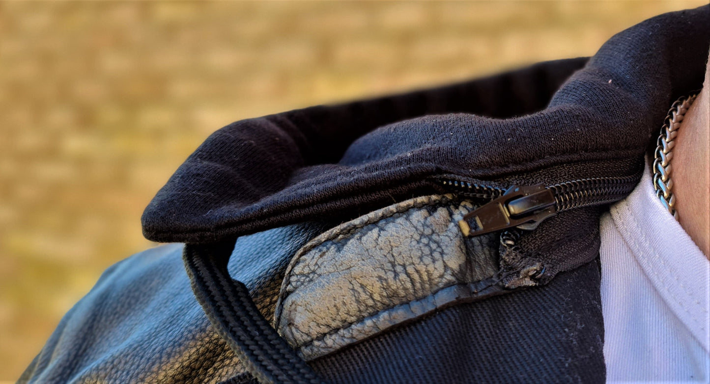 SVAROG England Hooded Leather Jacket