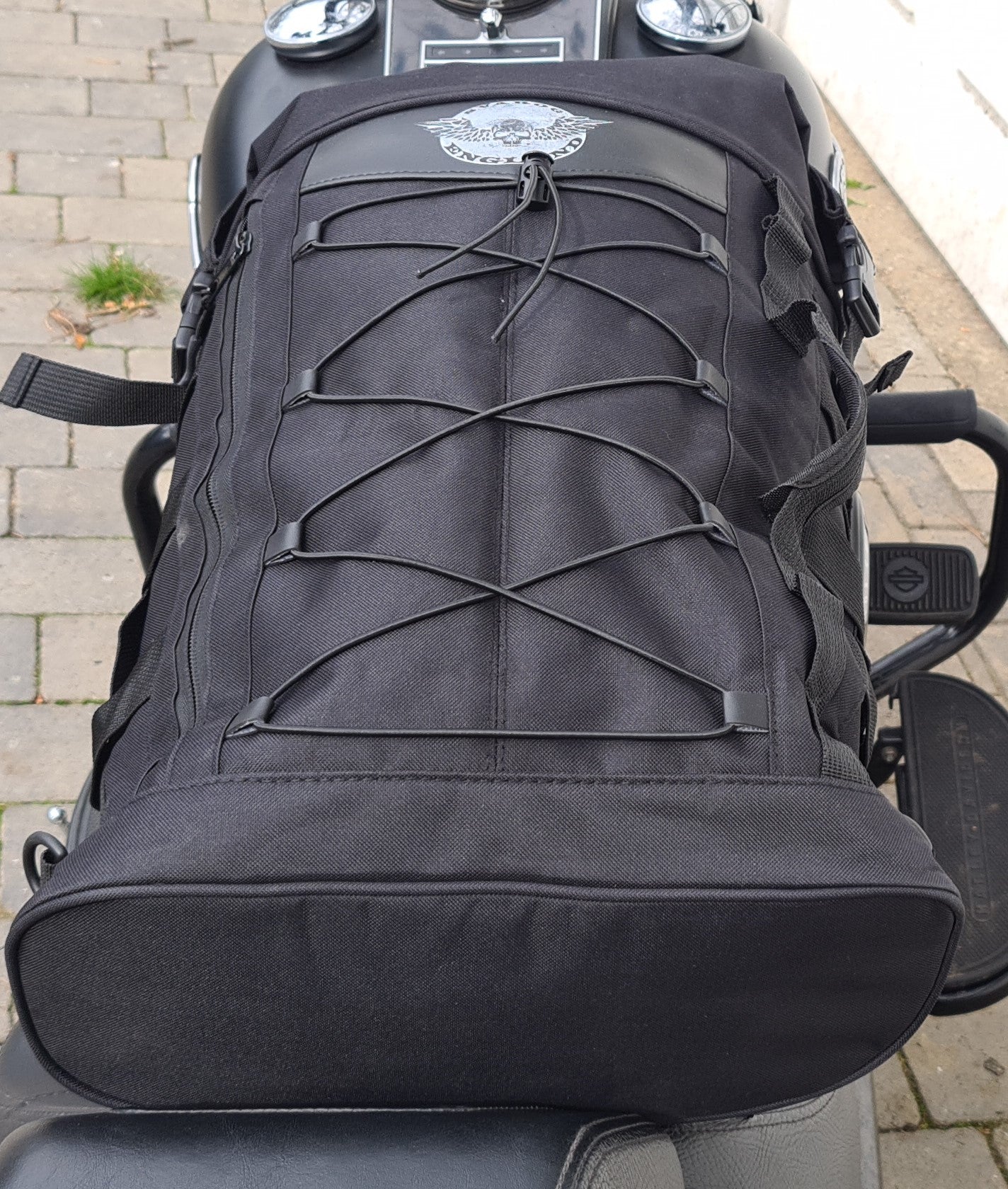 Svarog England Sissybar luggage bag olive and black for chopper / bobber