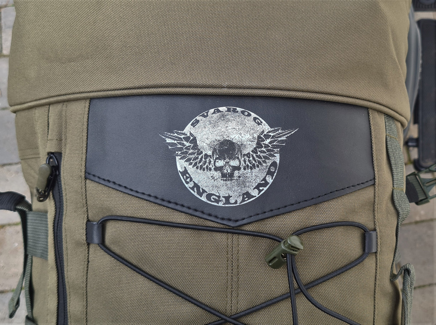 Svarog England Sissybar luggage bag olive and black for chopper / bobber