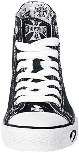 West Coast Choppers Iron Cross Men Sneakers High Black-White, - Phoenix 212 Clothing