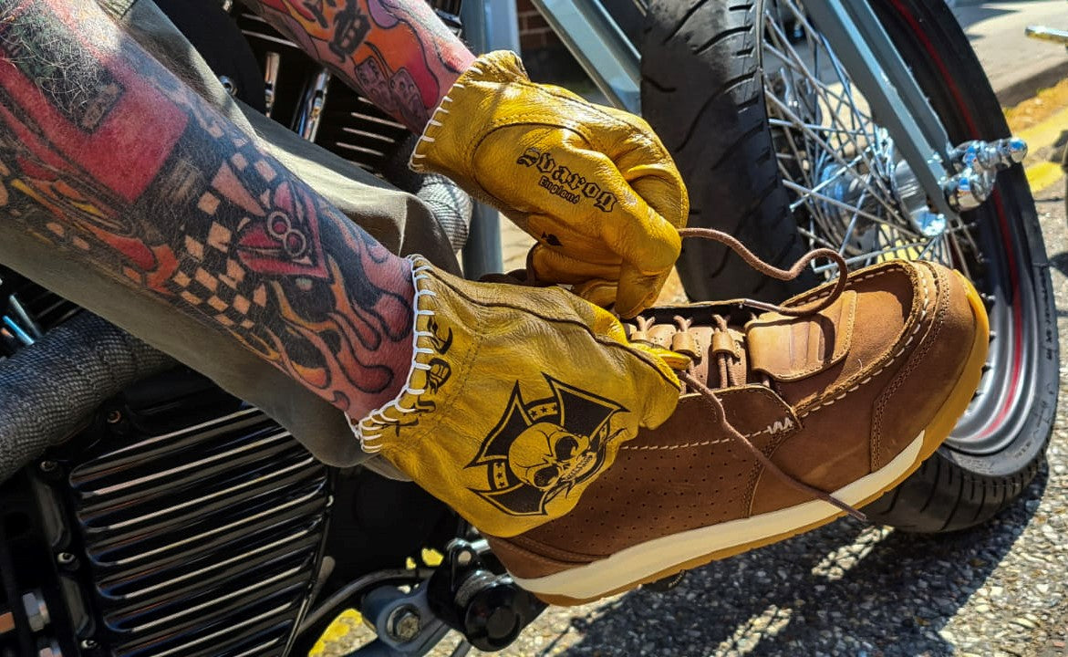 Svarog Storm Rider 5499 Real Leather Biker Gloves / Shanks For Chopper Harley / Bobber Riders - Phoenix 212 Clothing