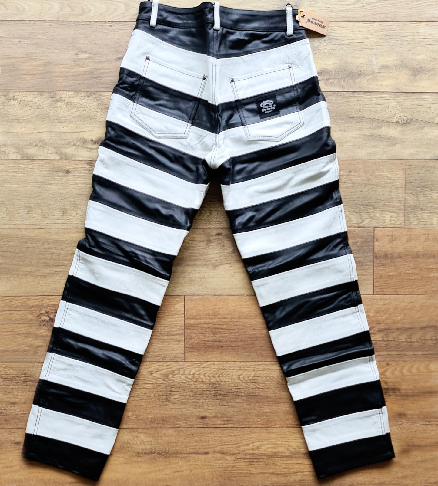 Svarog Mens Motorcycle Leather Prison Pants Japanese Style “Road Runner” - Phoenix 212 Clothing