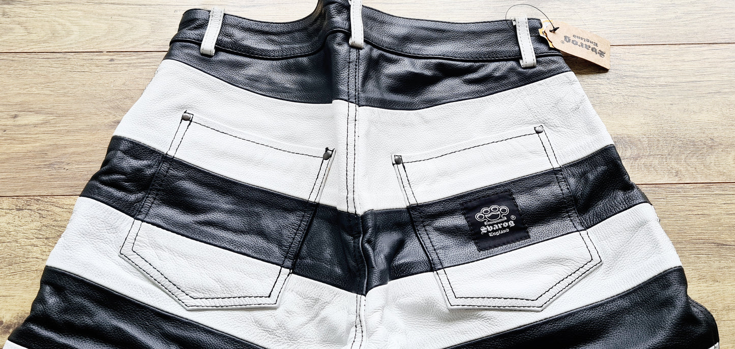 Svarog Mens Motorcycle Leather Prison Pants Japanese Style “Road Runner” - Phoenix 212 Clothing