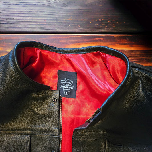 Svarog England California Style Leather 1/3 Sleeve Vest