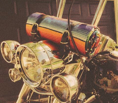 Biker Roll up tote wrap with serape mexican blanket