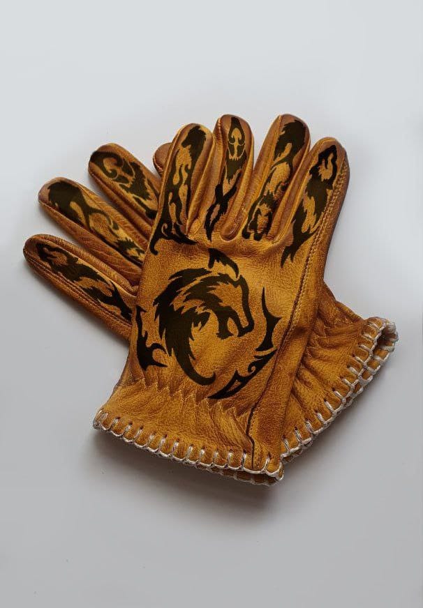 Hand painted gloves with custom design