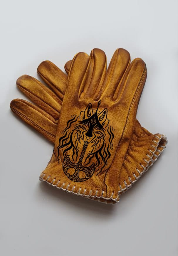 Hand painted gloves with custom design