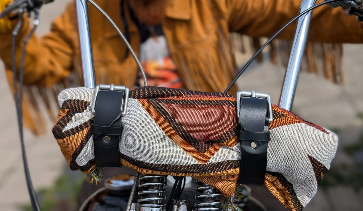 Biker Roll up tote wrap with serape native american blanket