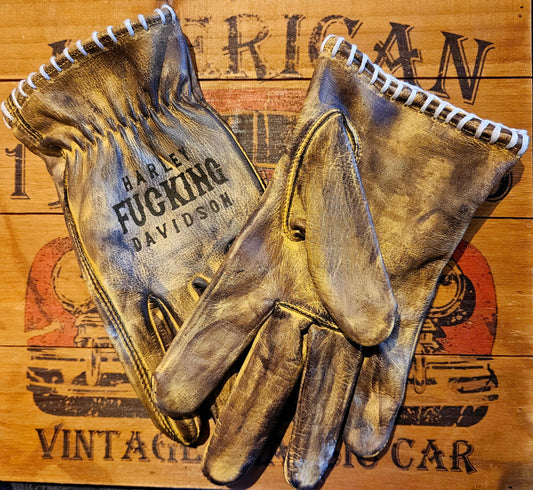 Leather Gloves "Johny`s greasy hands". It`s more waxed and polished than you girlfriend`s kitty