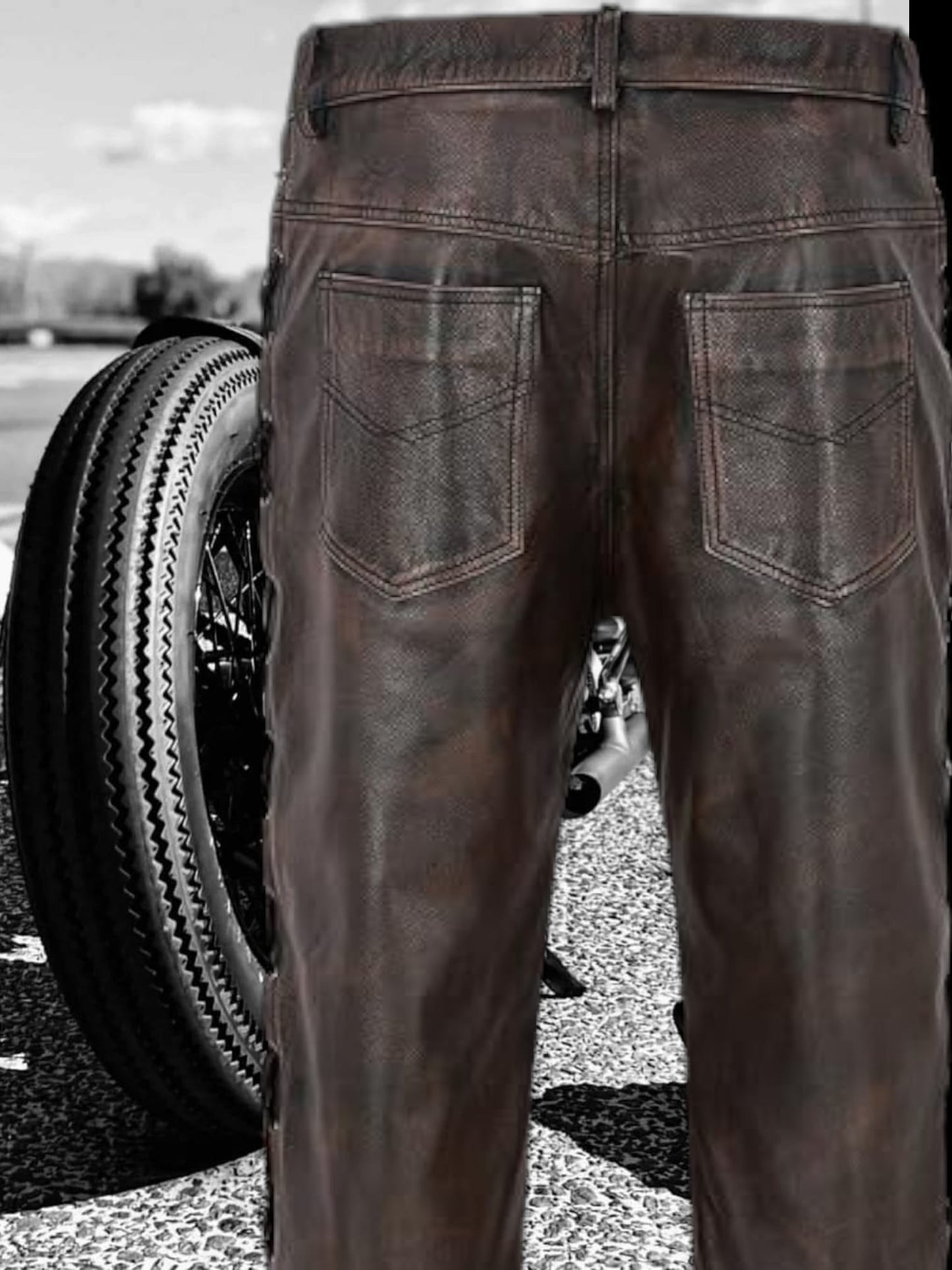 Svarog England Leather Laced Trouser Bronze