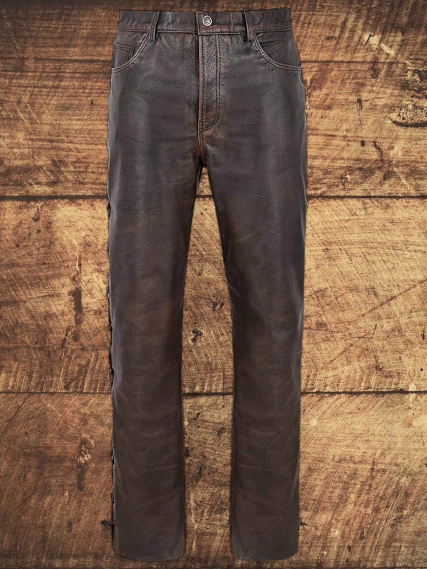 Svarog England Leather Laced Trouser Bronze