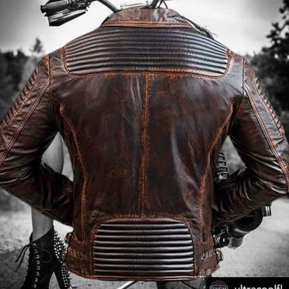 SVAROG England Brown Distressed Leather Jacket