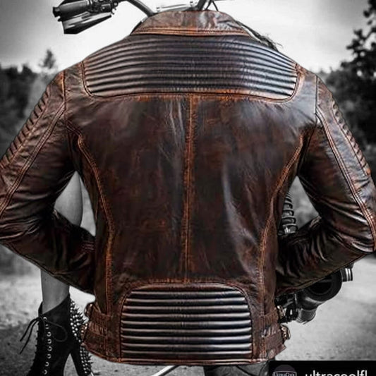 SVAROG England Brown Distressed Leather Jacket