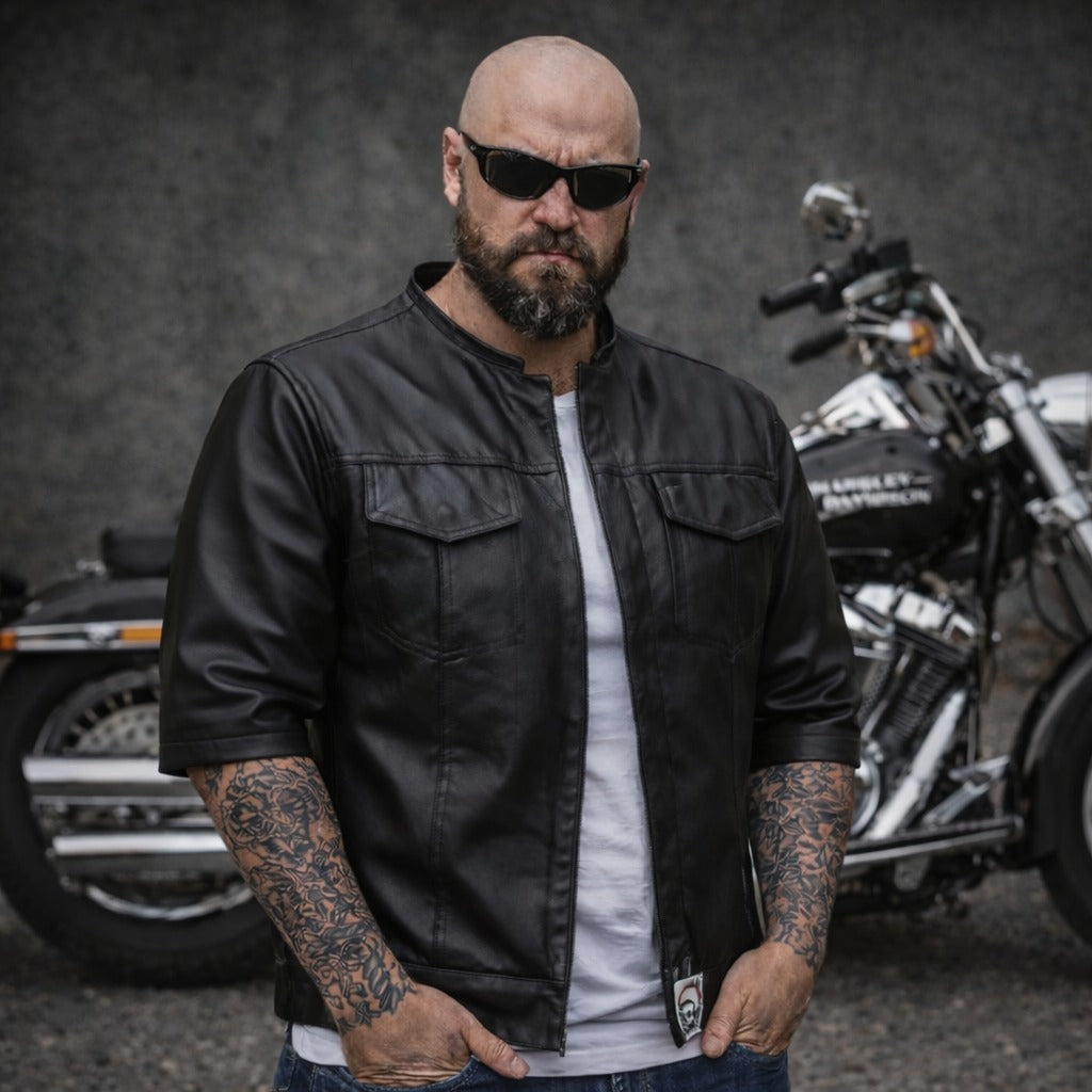 Svarog England California Style Leather 3/4 Sleeve Vest - Phoenix 212 Clothing