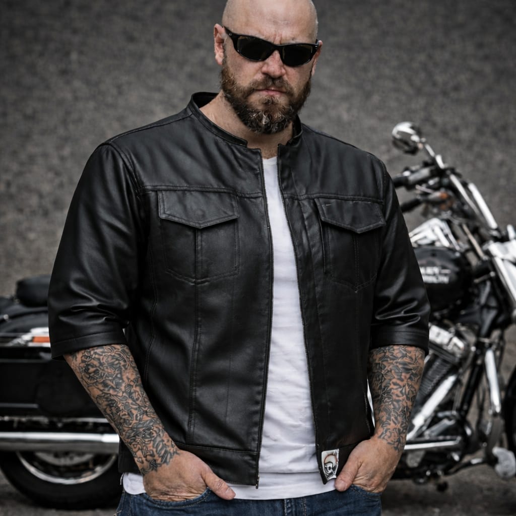 Svarog England California Style Leather 3/4 Sleeve Vest - Phoenix 212 Clothing