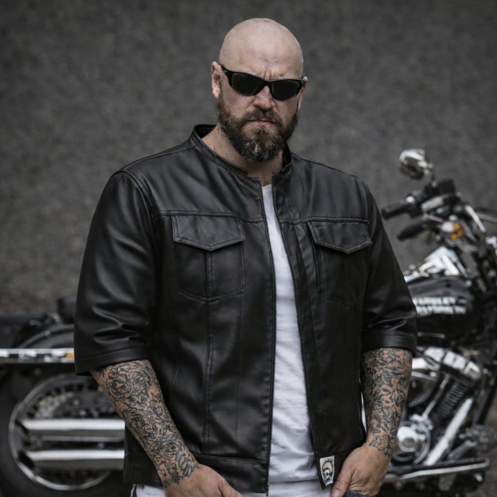 Svarog England California Style Leather 3/4 Sleeve Vest - Phoenix 212 Clothing