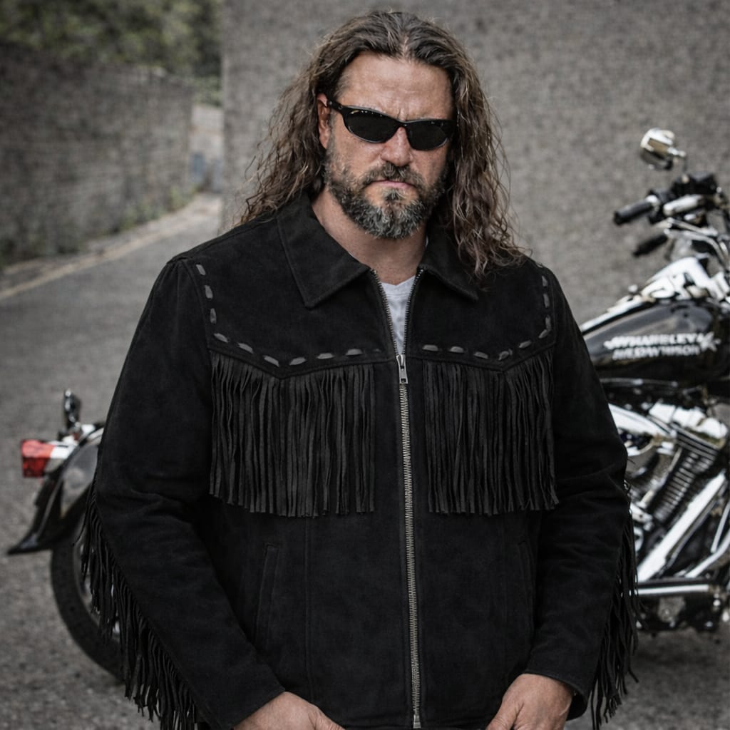 Svarog England Old School Black Suede Leather Jacket - Phoenix 212 Clothing