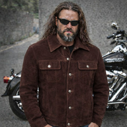 Svarog England TRUCKER Jacket Brown Suede - Phoenix 212 Clothing