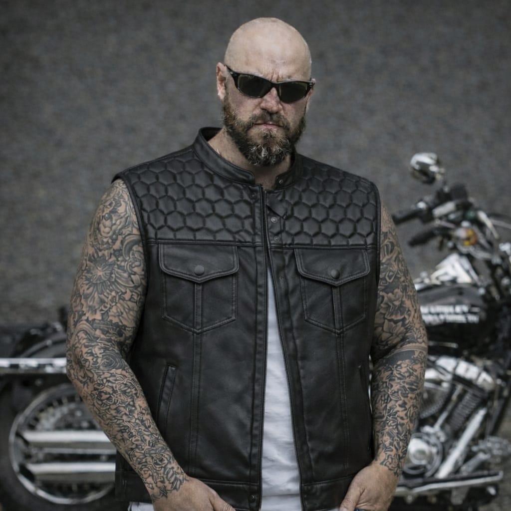 Svarog England Honeycomb Leather clubstyle cut / vest - Phoenix 212 Clothing