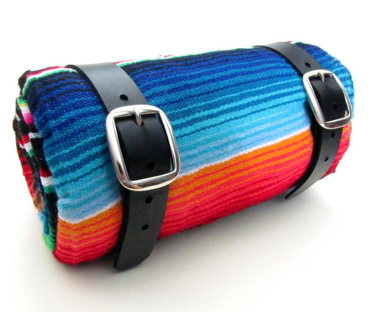 Biker Roll up tote wrap with serape mexican blanket