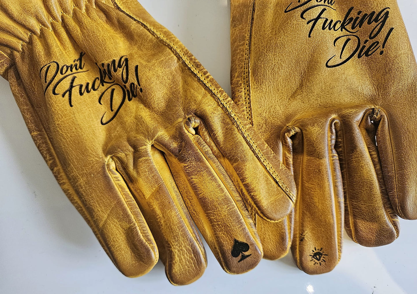 Leather Gloves "Don`t DIE"