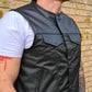 Black Collarless Cudora Vest "One Eyed Jack"