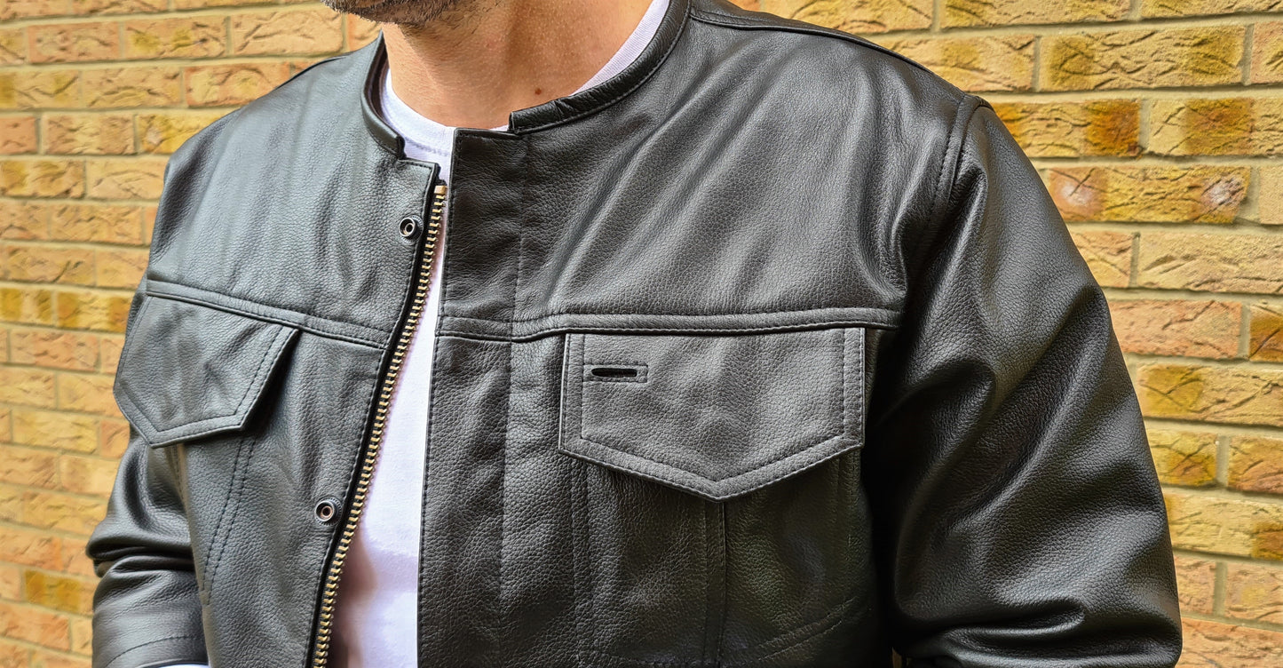 Svarog England California Style Leather 3/4 Sleeve Vest