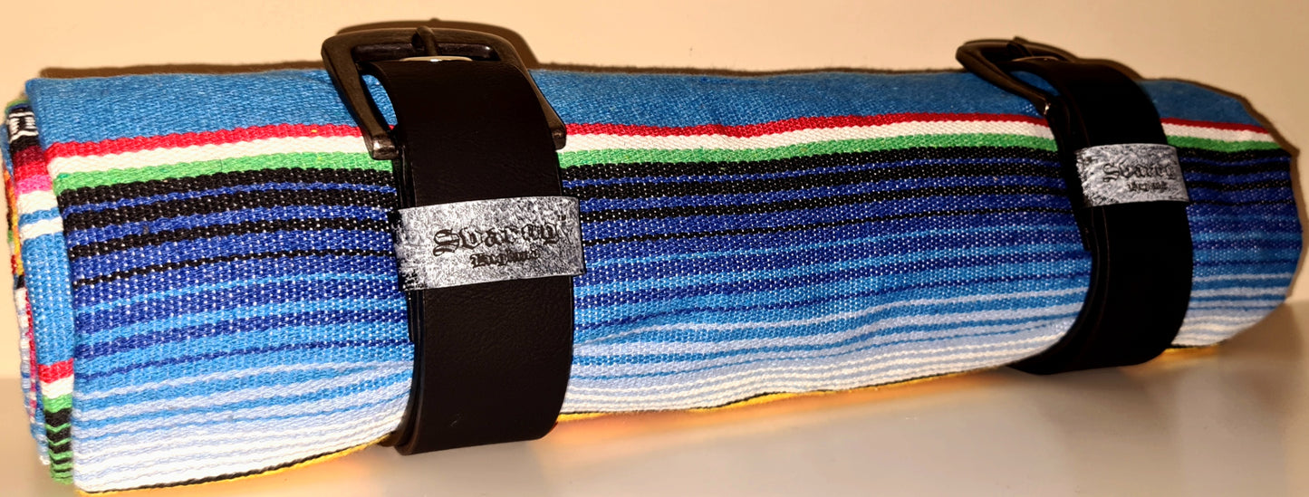 Biker Roll up tote wrap with serape mexican blanket