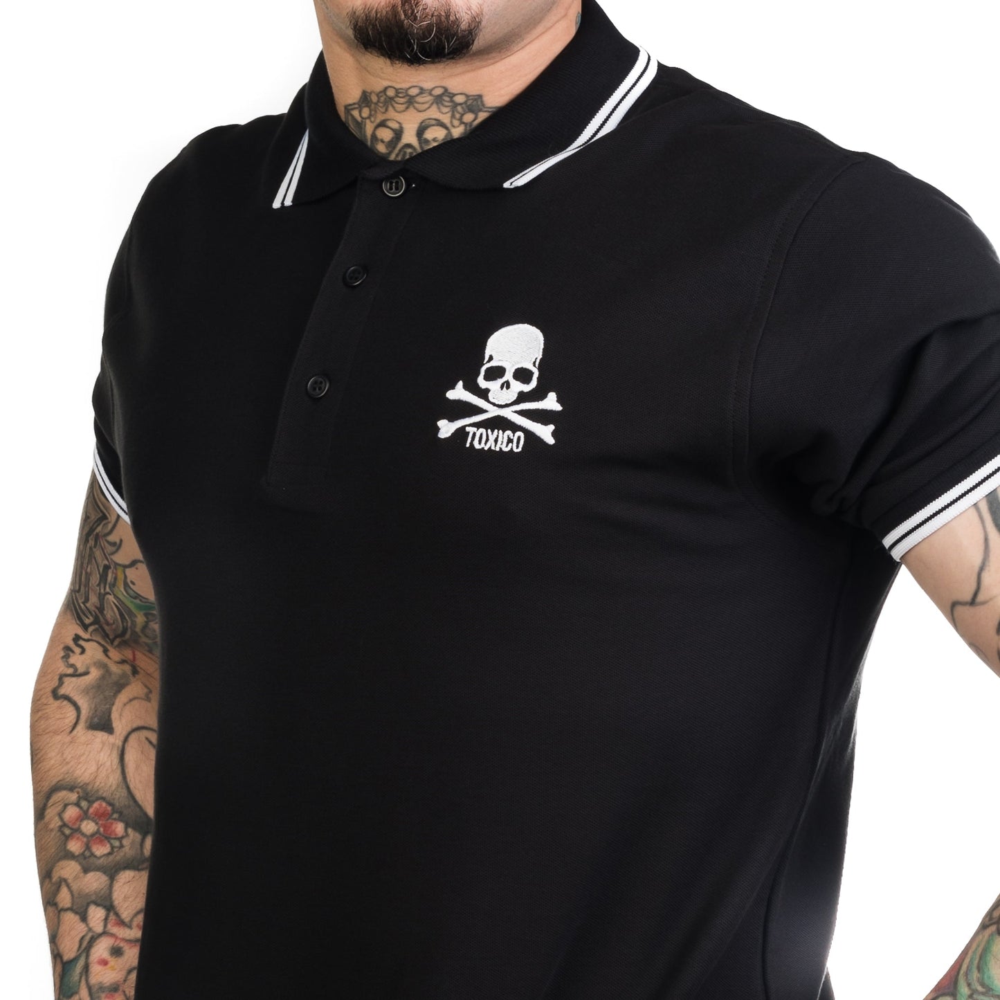 Skull & Bones Polo Shirt - Toxico Clothing