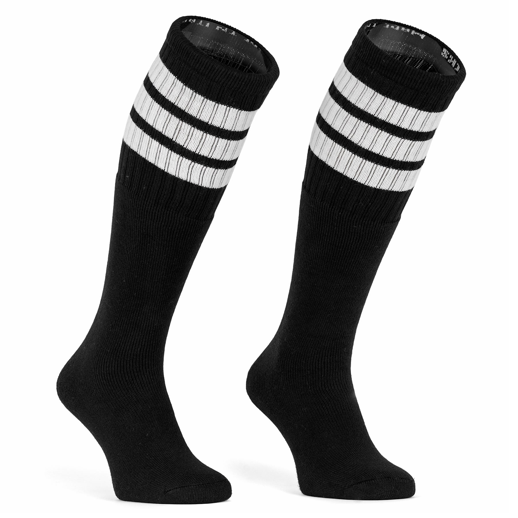 Skatersocks 25 Inch Knee High Tube Socks Black / White striped - Phoenix 212 Clothing