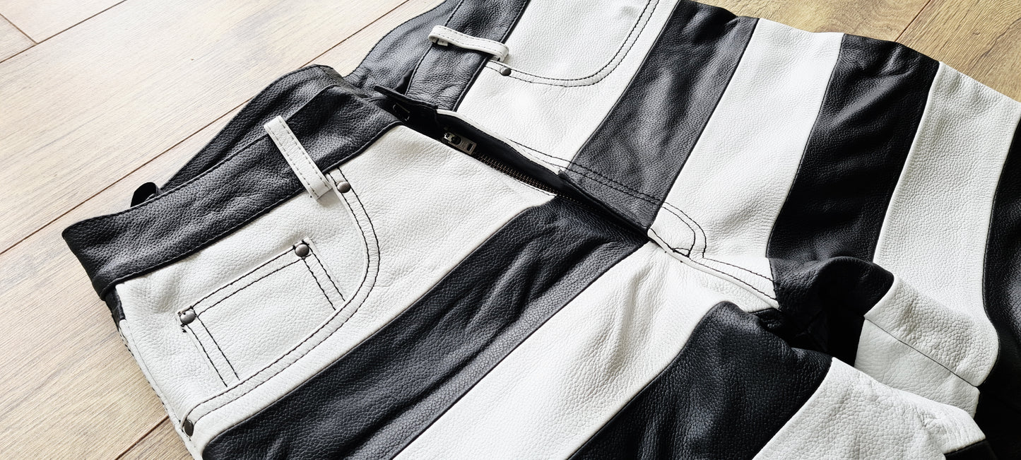 Svarog Mens Motorcycle Leather Prison Pants Japanese Style “Road Runner” - Phoenix 212 Clothing