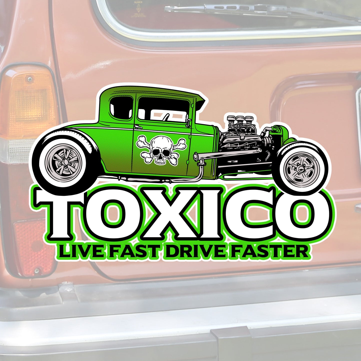 Hot Rod Live Fast Sticker - Toxico Clothing