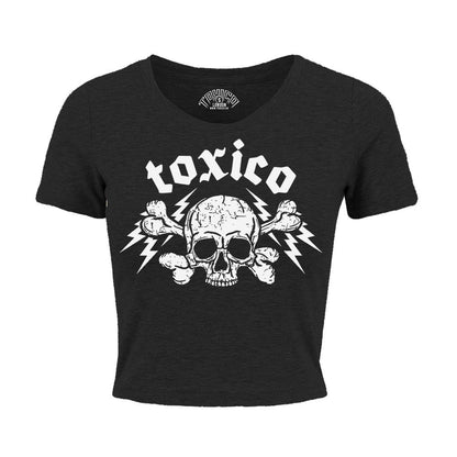 Toxico Womens Goth Rocker Biker Alternative Punk Speed Death Cropped T-Shirt - Phoenix 212 Clothing