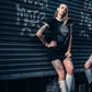 Toxico Womens Goth Rocker Biker Alternative Punk Praying Hands Ringer Tee Dress - Phoenix 212 Clothing