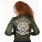 Toxico Womens Goth Rocker Biker Alternative Punk Metal Tiger Flight Jacket - Phoenix 212 Clothing