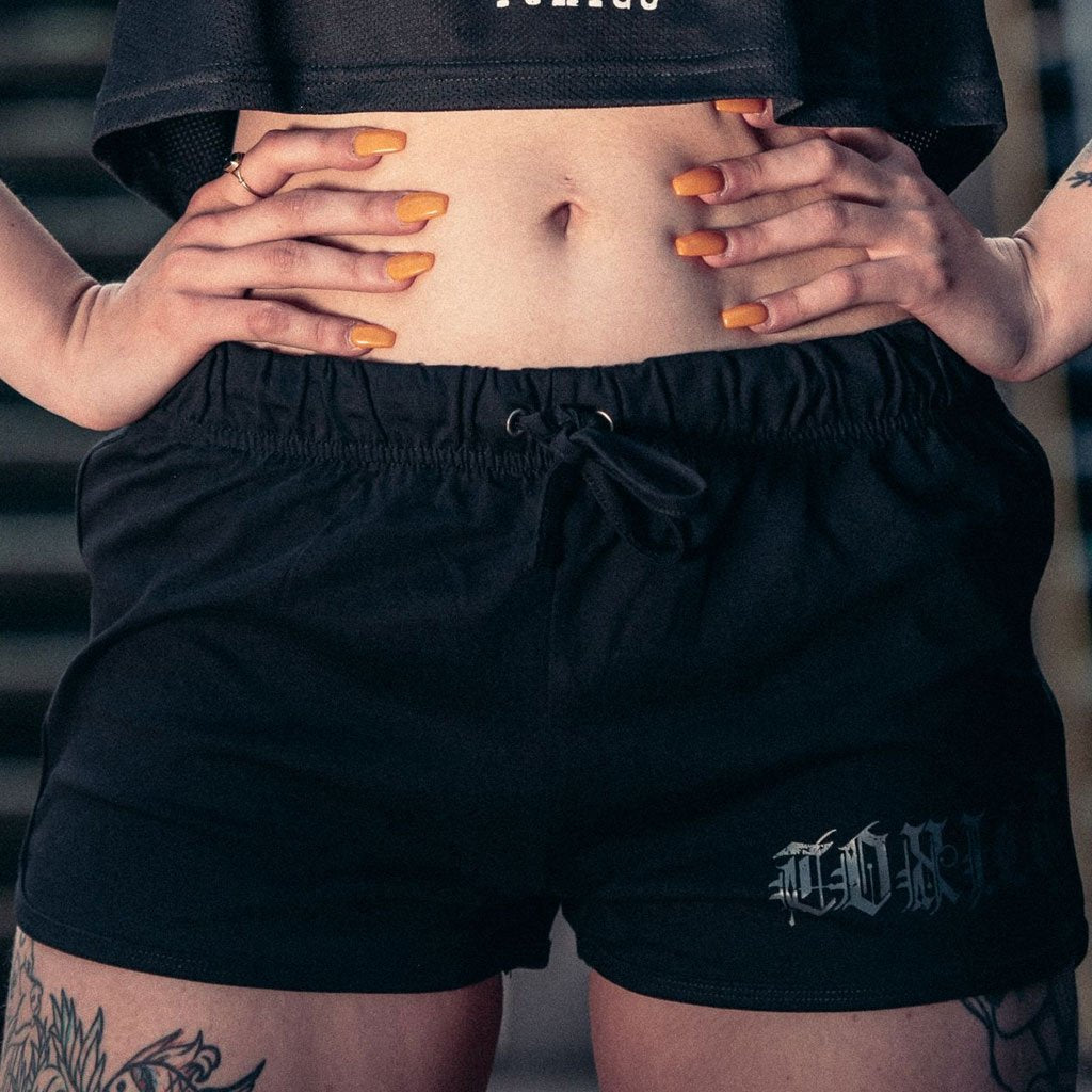 Toxico Womens Death From Below Retro Skull Goth Rocker Biker Alternative Punk Shorts Black - Phoenix 212 Clothing