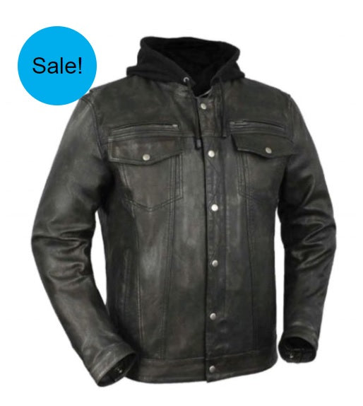 SVAROG England Hooded Leather Jacket